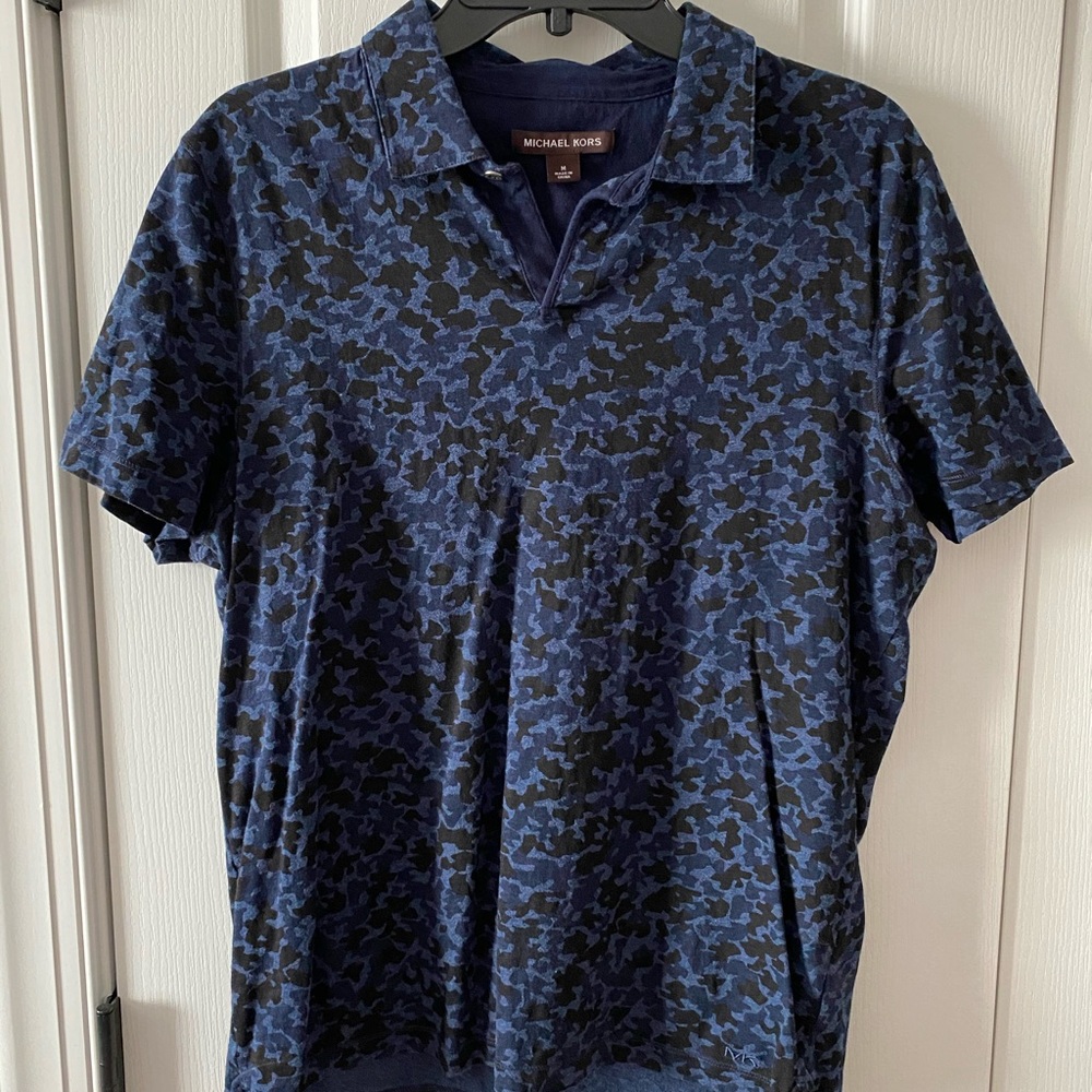 Blue Camo Michael Kors casual polo